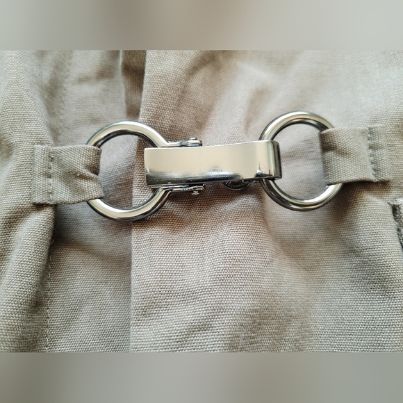 Queen Collection Women's Trench Jacket 100% Cotton Snap&Clasp Khaki/Black Medium - Picture 12 of 16